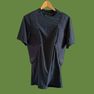 5.11 Tactical Men's Black Short Sleeve Padded Compression Shirt-Size L‎